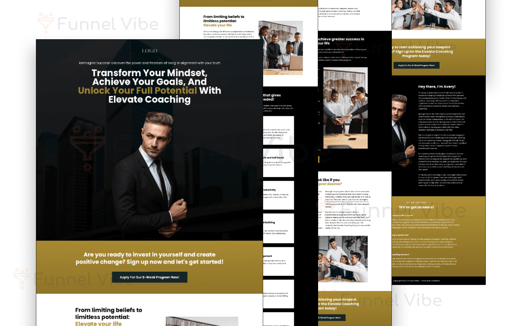 Male Coaching Faded Landing Page