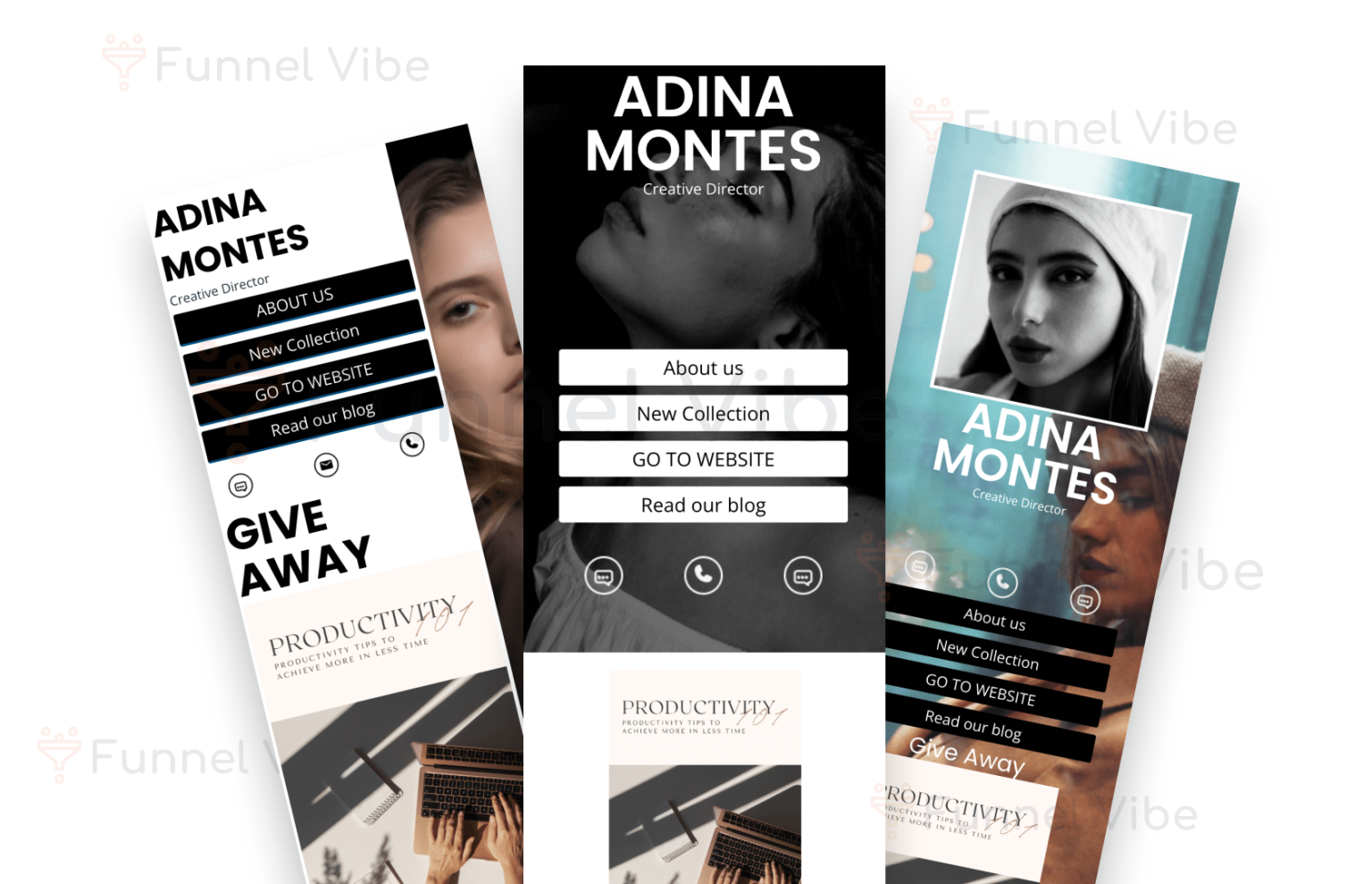 3 Influencer and Modern Link-in-Bio Pages on Systeme – Funnel Template ...